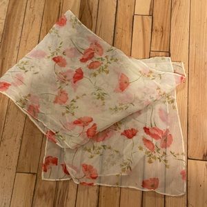 SOLD Pale Yellow Floral Scarf